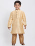 Vastramay Boys' Gold Cotton Silk Blend Kurta and Pyjama Set