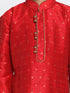Vastramay Boys' Maroon Cotton Silk Blend Kurta and Dhoti Pant Set