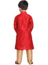 Vastramay Silk Blend Maroon Woven Siblings Set
