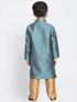 Vastramay Boys' Blue Cotton Silk Blend Kurta and Pyjama Set