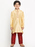 Vastramay Boys' Gold Silk Blend Kurta and Pyjama Set