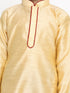 Vastramay Boys' Gold Silk Blend Kurta and Pyjama Set