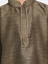 Vastramay Boys' Black Cotton Silk Blend Kurta and Pyjama Set