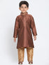 Vastramay Boys' Maroon Cotton Silk Blend Kurta and Pyjama Set