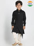 Vastramay Boys' Black Cotton Satin Blend Kurta and Pyjama Set