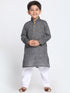 Vastramay Boys Black Handloom Pure Cotton Kurta