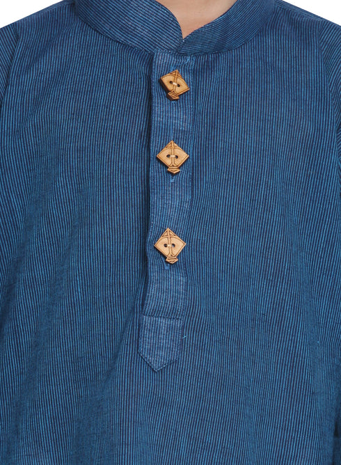 Vastramay Boys Blue Handloom Pure Cotton Kurta