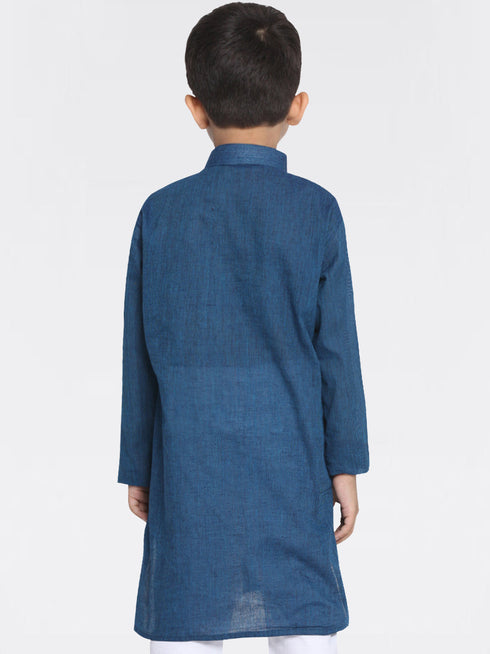 Vastramay Boys Blue Handloom Pure Cotton Kurta