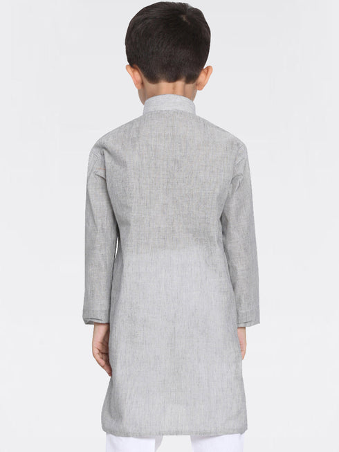Vastramay Boy's Grey Handloom Pure Cotton Kurta