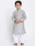 Vastramay Boy's Grey Handloom Pure Cotton Kurta