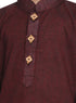 Vastramay Boy's Maroon Handloom Pure Cotton Kurta