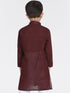 Vastramay Boy's Maroon Handloom Pure Cotton Kurta