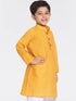 Vastramay Boys' Mustard Yellow Handloom Pure Cotton Kurta