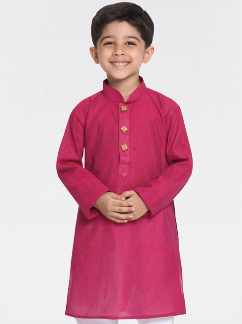 Vastramay Boys' Purple Handloom Pure Cotton Kurta
