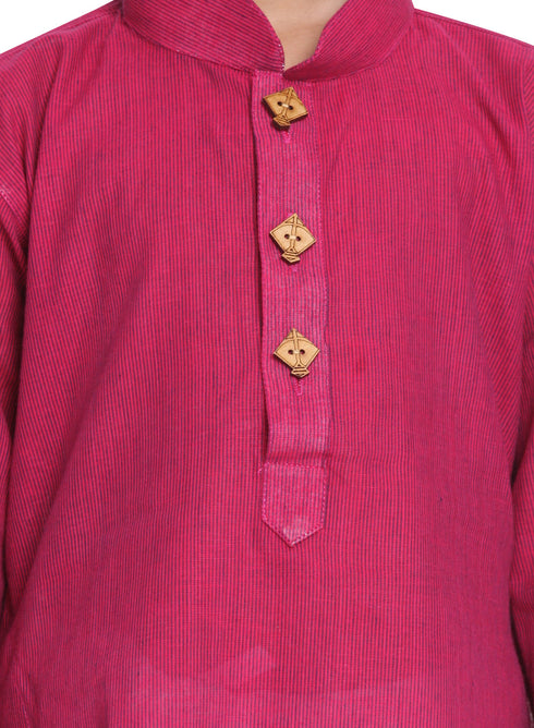 Vastramay Boys' Purple Handloom Pure Cotton Kurta