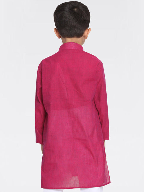Vastramay Boys' Purple Handloom Pure Cotton Kurta