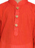 Vastramay Boy's Red Handloom Pure Cotton Kurta