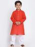 Vastramay Boy's Red Handloom Pure Cotton Kurta