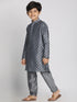 Vastramay Boy's Grey Printed Kurta With Pyjama Set