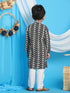Vastramay Black Pure Cotton Chikankari Siblings Set