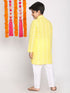 Vastramay Boys Mustard And White Kurta Pyjama Set