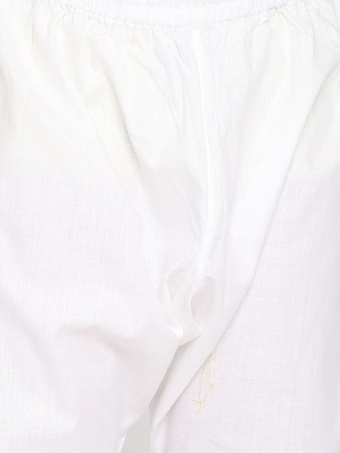 Vastramay Boys Mustard And White Kurta Pyjama Set
