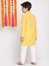 Vastramay Boys Orange And White Kurta Pyjama Set