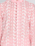 Vastramay Boys Pink And White Kurta Pyjama Set