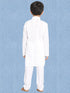 Vastramay White Pure Cotton Chikankari Siblings Set