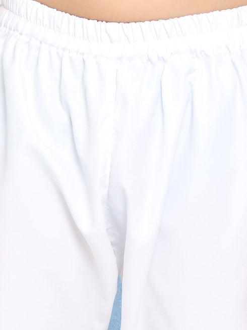 Vastramay White Pure Cotton Chikankari Siblings Set