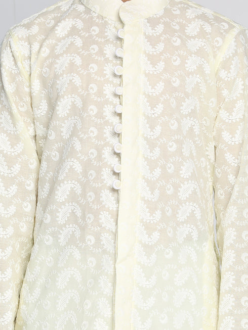 Vastramay Boy's Yellow Pure Cotton Kurta