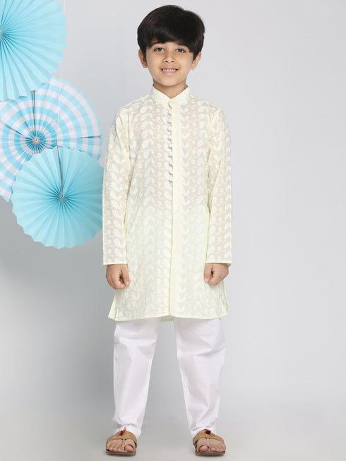 Vastramay Boy's Yellow Pure Cotton Kurta
