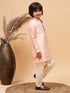 Vastramay Boy's Peach Silk Kurta Pyjama Set