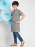 Vastramay Boys' Grey Melange Half Sleeve Kurta