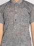 Vastramay Boys' Grey Melange Half Sleeve Kurta