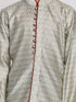 Vastramay Boys' Grey And Maroon Jacquard Kurta Pyjama Set