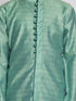 Vastramay Boys' Green Jacquard Kurta Pyjama Set