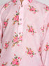 Vastramay Boys' Floral Printed Multicolor-Base-Pink Kurta and Pyjama Set