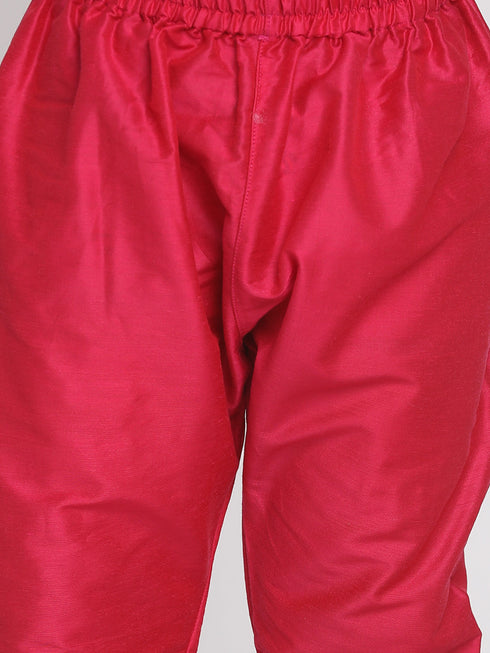 Vastramay Rose Pink Cotton Linen Floral Printed Siblings Set