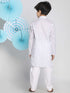 Vastramay Boys' White Woven Kurta and Pyjama Set