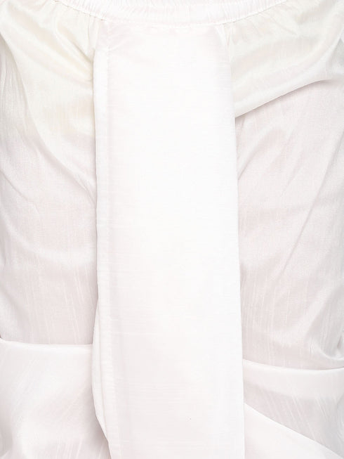 Vastramay Boys' Blue And White Kurta and Dhoti Set