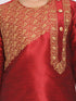 Vastramay Boys' Maroon And Rose Gold Kurta and Dhoti Set