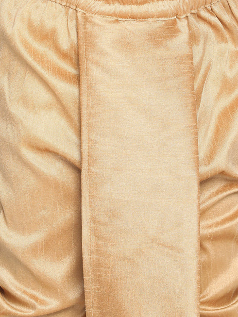 Vastramay Boys' Maroon And Rose Gold Kurta and Dhoti Set