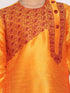Vastramay Boys' Orange And Maroon Kurta and Dhoti Set