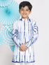 Vastramay Boys' Blue And White Tie- Dye Kurta