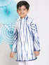Vastramay Boys' Blue And White Tie- Dye Kurta