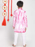 Vastramay Boys' Pink And White Kurta Pyjama Set