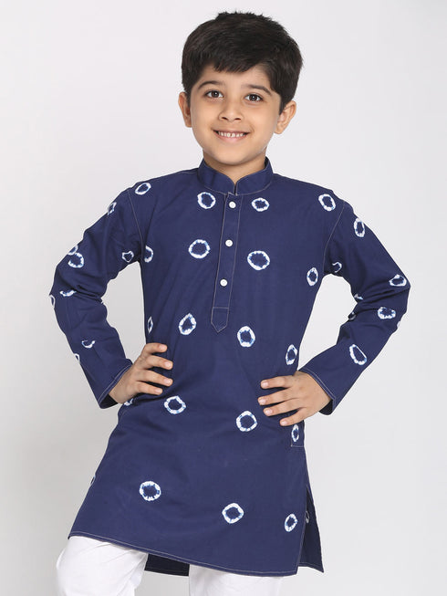 Vastramay Boys' Blue Bandhni Print Kurta