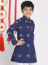 Vastramay Boys' Blue Bandhni Print Kurta