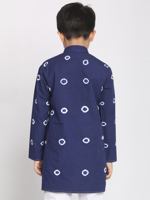 Vastramay Boys' Blue Bandhni Print Kurta